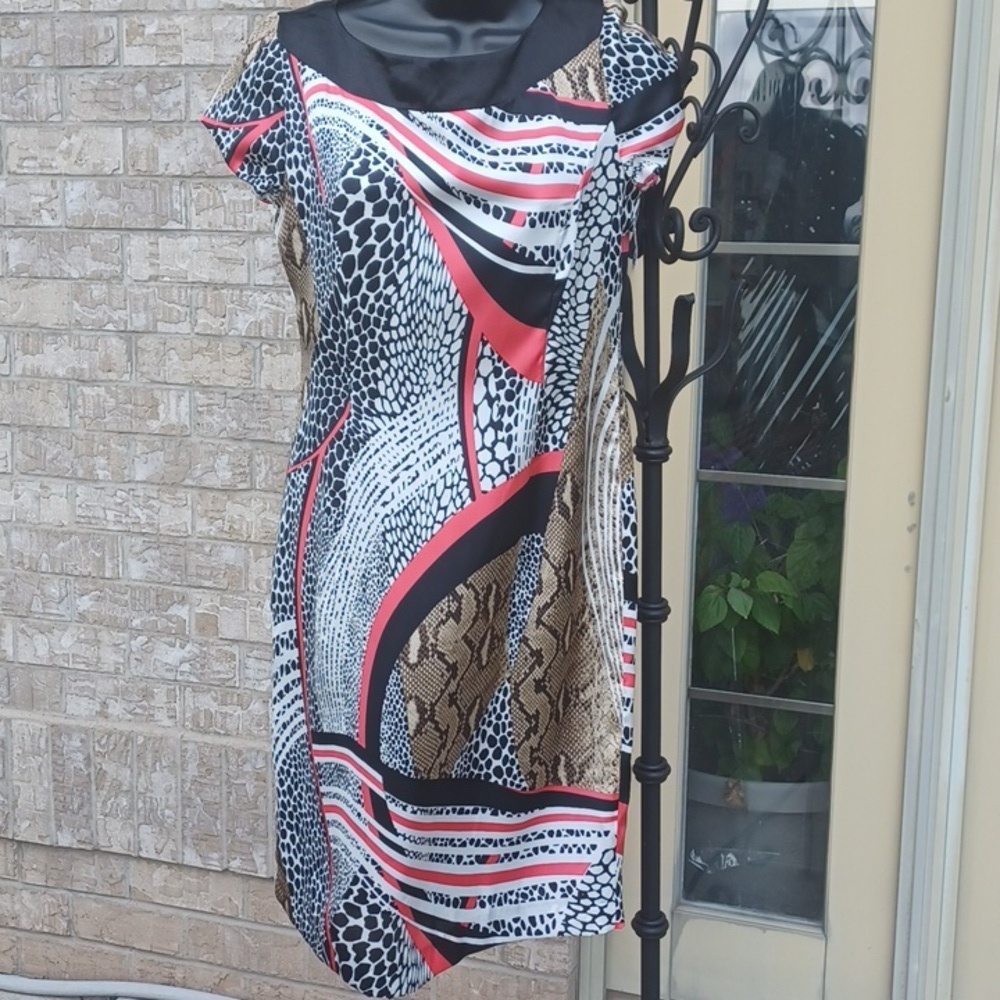 NueVa animal print silky dress, sz8, NWT